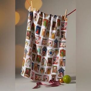 NWT Anthropologie Dogs Around the World Christmas Dish Towel
